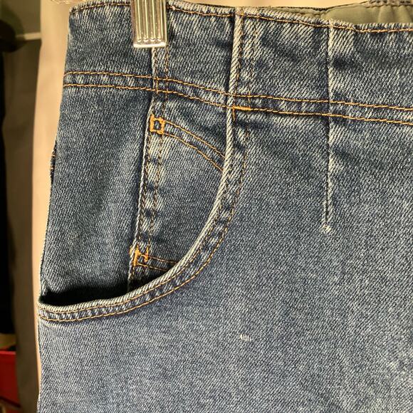 Free People Blue Distressed Denim Mini Skirt Size 8 Raw Hem Belted Waist - Picture 7 of 16